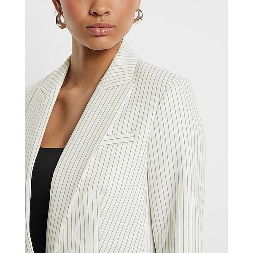 Express Editor Pinstripe One Button Boyfriend Bla… - image 4